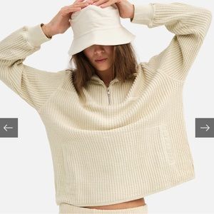 MATE the Label Cream Waffle Knit Pullover